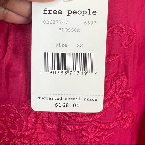 NWT Free People New Day Floral Embroidered Tunic Dress in Blossom - Picture 13 of 14